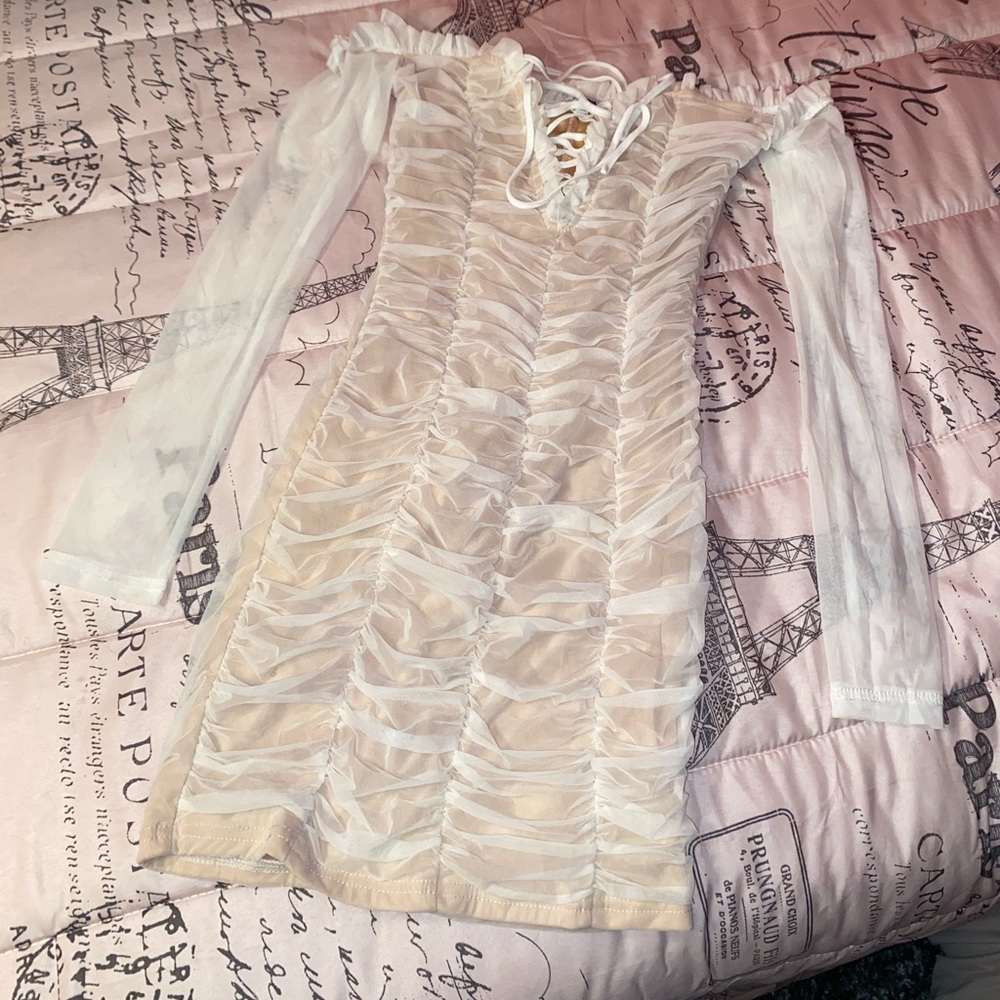 Maura mesh dress -white